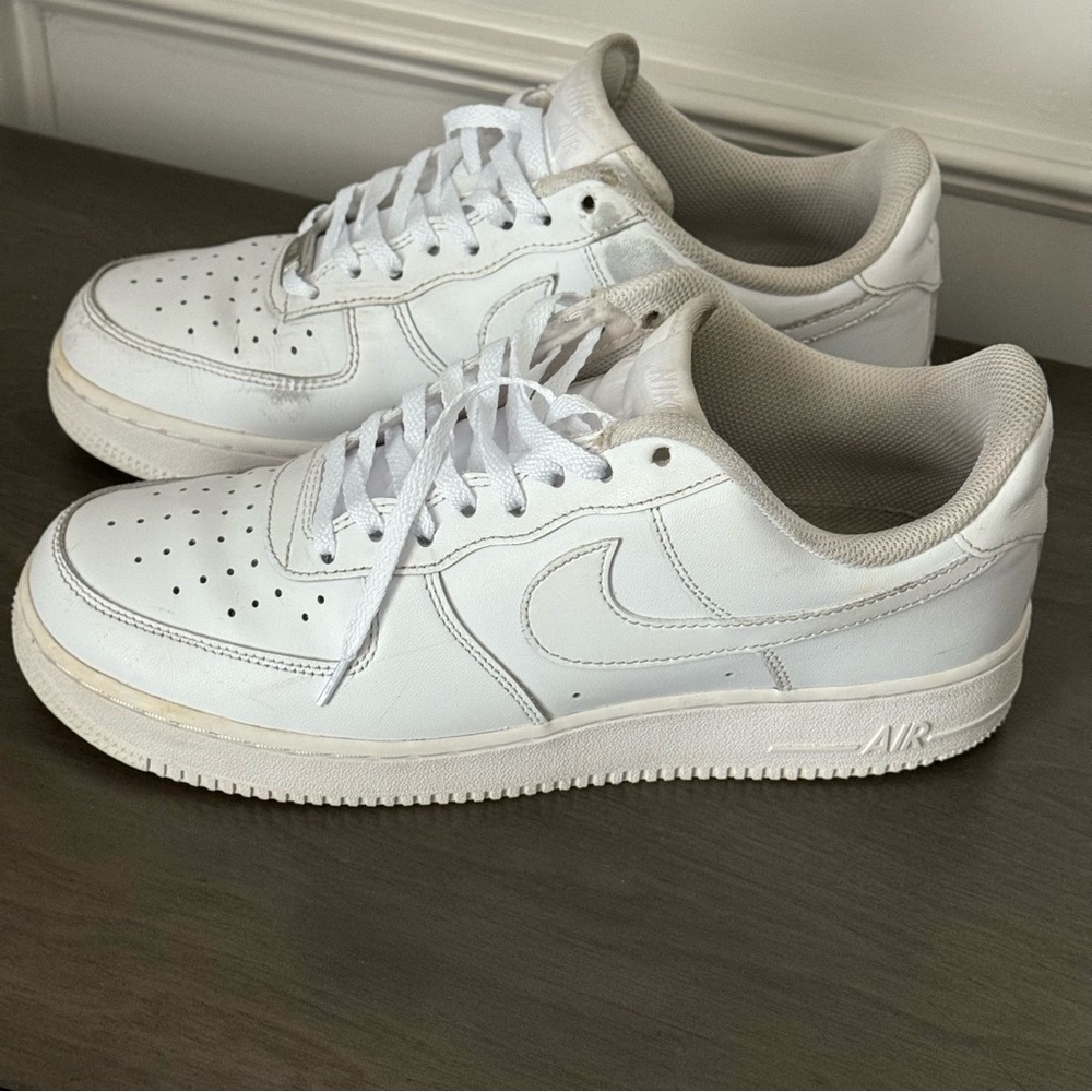 Nike Air Force 1 '07 Shoes Mens White Leather Low Top CW2288-111 Sneakers Sz 9 - Picture 3 of 13